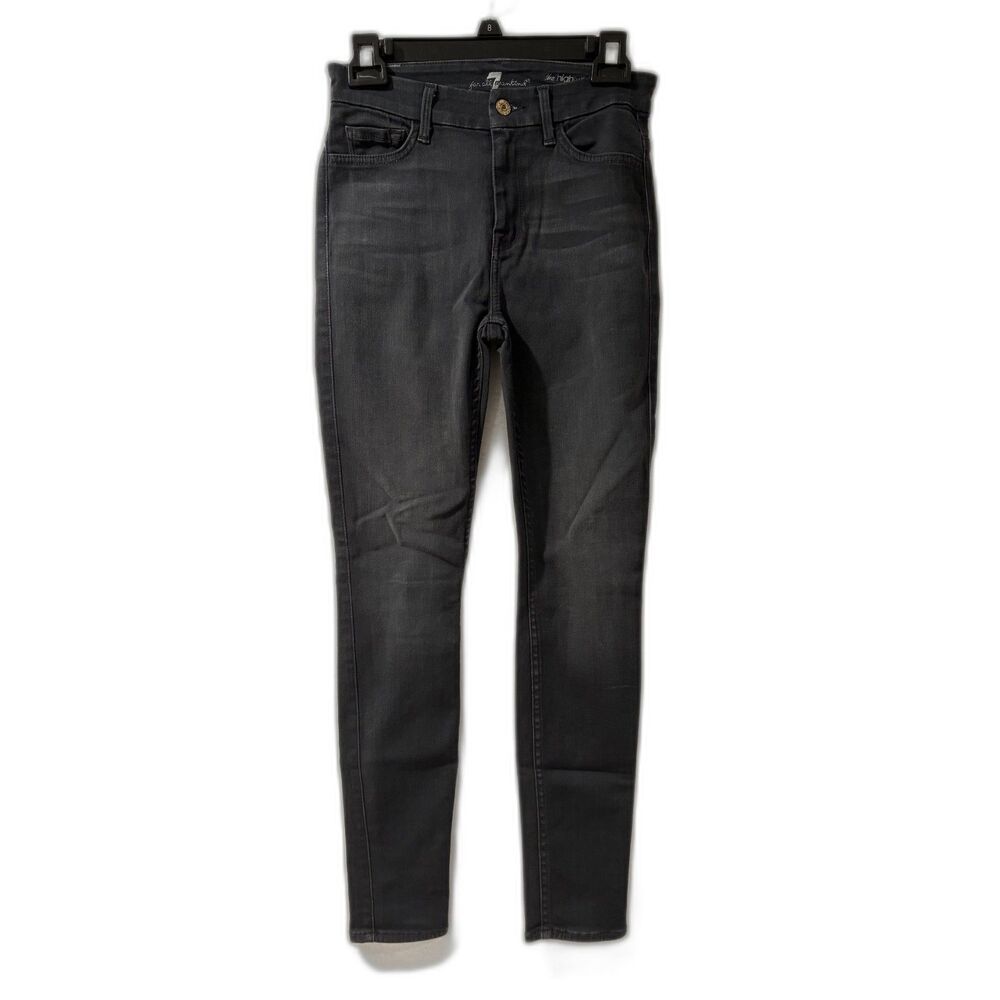 7‎ For All Mankind Womens Jeans High Waist Ankle Skinny Size 26 Dark Gray